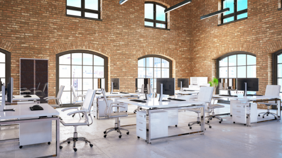 Saguão de um escritório para ilustrar o texto.