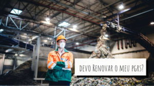 Engenheiro na frente de uma pilha de resíduos com o título do artigo