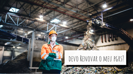 Engenheiro na frente de uma pilha de resíduos com o título do artigo